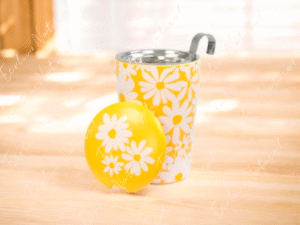 Taza daisy, porcelana 0,35 l. filtro tapa Amarilla