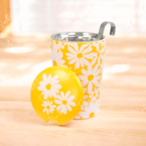 Taza daisy, porcelana 0,35 l. filtro tapa Amarilla