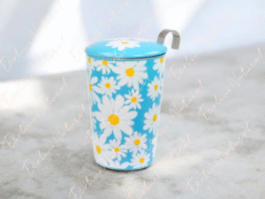 Taza daisy, porcelana 0,35 l. filtro tapa Azul