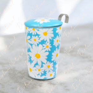 Taza daisy, porcelana 0,35 l. filtro tapa Azul