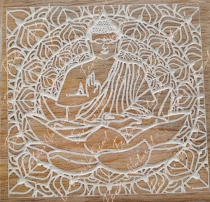 CAJA MADERA BUDA BLANCO