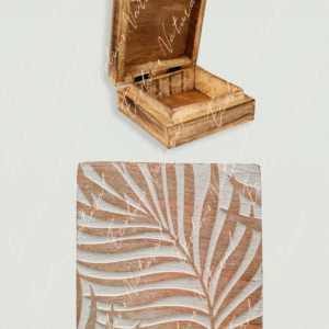 CAJA MADERA HOJAS BLANCAS