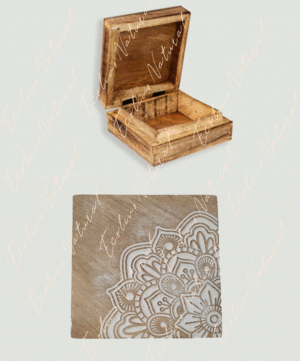 CAJA MADERA MANDALA BLANCO