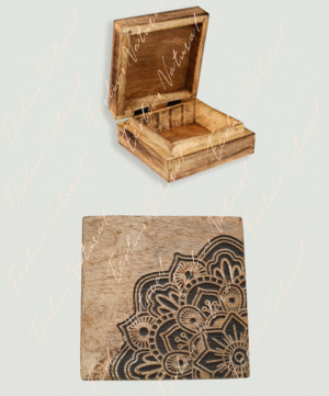 CAJA MADERA MANDALA NEGRO