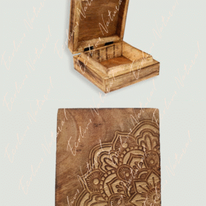 CAJA MADERA MANDALA ORO