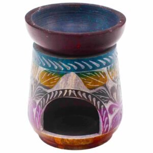 Quemador de Aceite de Esteatita 10cm - Flor de la Vida - Cinco Colores