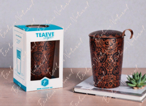 Taza manjula, porcelana 0,35 l. filtro tapa Negra