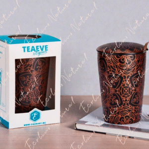 Taza manjula, porcelana 0,35 l. filtro tapa Negra