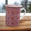 Taza mandala con filtro y tapa para té e infusiones de 250 ml, diseño espiritual y ritual de bienestar natural