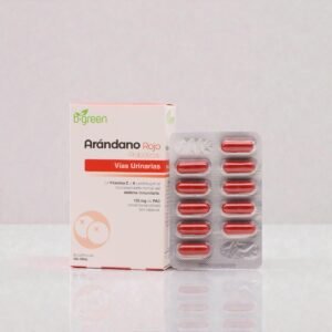 El Arándano Rojo + Probióticos es un complemento alimenticio natural formulado para el cuidado de las vías urinarias, el equilibrio intestinal y el refuerzo del sistema inmunitario. Contiene extracto seco de arándano rojo americano (Vaccinium macrocarpon) con alta concentración en proantocianidinas (PACs), junto con una cuidada mezcla de probióticos activos, vitamina C y vitamina A. Su uso diario ayuda a mantener la salud del tracto urinario, dificultando la adhesión de bacterias, favoreciendo el bienestar íntimo y apoyando las defensas naturales del organismo. Ideal para personas con infecciones de orina recurrentes, molestias urinarias o como complemento preventivo. Tomar 1 cápsula al día, preferiblemente antes de acostarse.