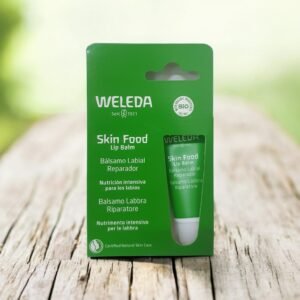 Bálsamo labial reparador natural Weleda con ingredientes ecológicos para labios secos, hidratación intensa y protección diaria