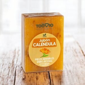 Jabón de caléndula natural para piel sensible, enrojecida o agrietada. Calma, regenera y protege con un ritual suave y consciente.