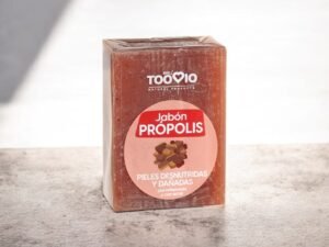 Jabón de propóleo natural para piel con acné, inflamada o dañada. Limpia, regenera y equilibra con un ritual natural y consciente.