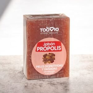 Jabón de propóleo natural para piel con acné, inflamada o dañada. Limpia, regenera y equilibra con un ritual natural y consciente.