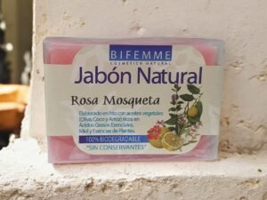Jabón de Rosa Mosqueta Natural Bifemme – Elaborado en Frío con Aceites Vegetales y Miel