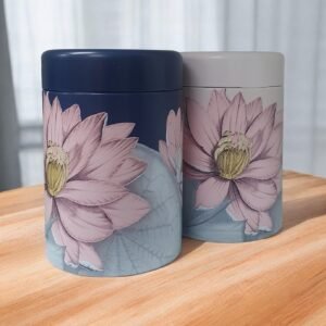 Lata Padma metálica para conservar té e infusiones, recipiente ecológico con diseño floral