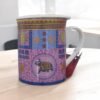 taza-elefante-filtroytapa-250 Taza Elefante 250 ml en tonos rosa, dorado y azul, taza decorativa de cerámica ideal para té, infusiones o café