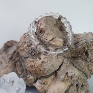 cuarzo-blanco-pulsra-hechoa-mano Pulsera cuarzo blanco 8mm hecha a mano con cuentas de cristal natural transparente.