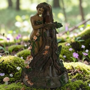 Soporte incienso de reflujo Madre Tierra de resina 23 cm con efecto cascada de humo espiritual.