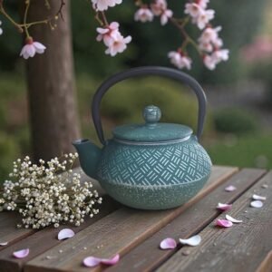 tetera-hierro-colado-400ml Tetera Círculo Sagrado verde oliva 400 ml. Elegante y armoniosa, perfecta para transformar cada taza en un ritual de calma y conexión interior.