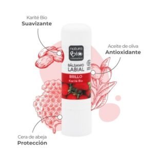Bálsamo labial brillo karite fresa NaturaBIO Cosmetics