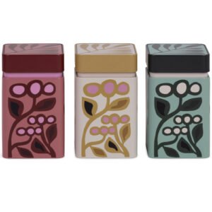 Lata Aura Botanical para Té 150 gr | Lata Cuadrada Hermética con Diseño Floral